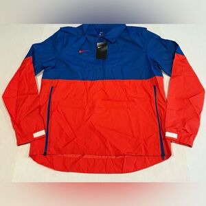 Nike Player Half Zip Football Lightweight Jacket CI4474-480 Blue Red  Mens Sz M